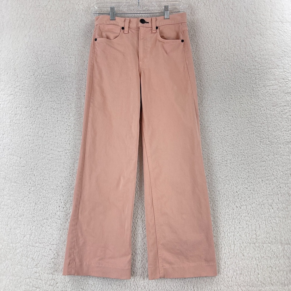 Rag & Bone‎ Pink Justine Wide-Leg High-Rise Jeans Womens Ankle Crop Size 25